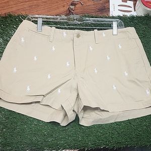 Ralph lauren sport khaki shorts embroided pony logo 3" inseam size 10